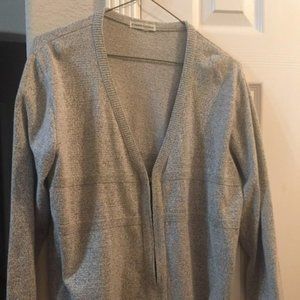 Karen Lessly grey zip up sweater L